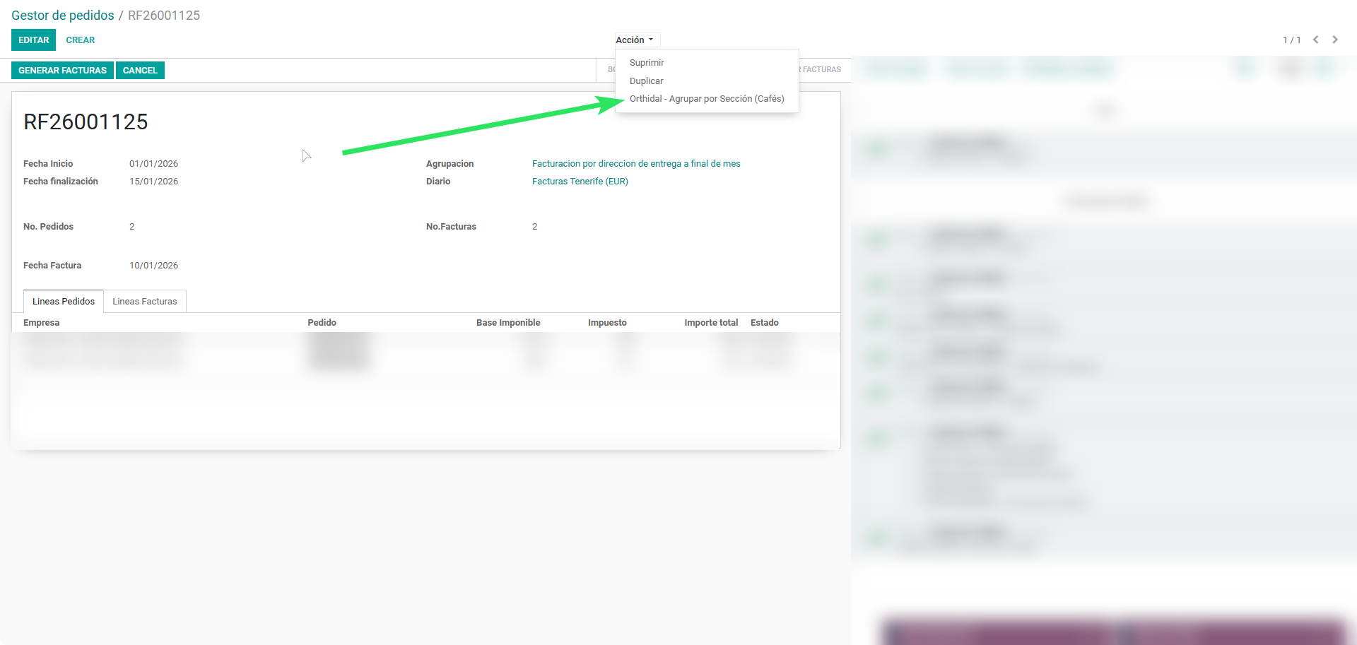 Imagen de la acción personalizada en Odoo